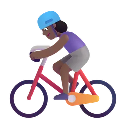 Woman Biking: Medium-Dark Skin Tone Microsoft 3D Fluent