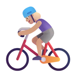 Woman Biking: Medium-Light Skin Tone Microsoft 3D Fluent