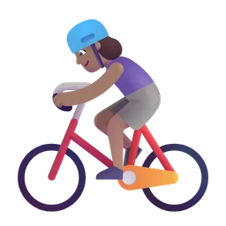 Woman Biking: Medium Skin Tone Microsoft 3D Fluent
