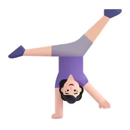 Woman Cartwheeling: Light Skin Tone Microsoft 3D Fluent