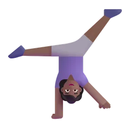 Woman Cartwheeling: Medium-Dark Skin Tone Microsoft 3D Fluent