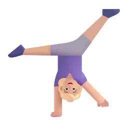 Woman Cartwheeling: Medium-Light Skin Tone Microsoft 3D Fluent