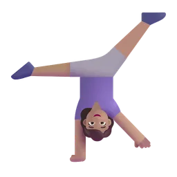 Woman Cartwheeling: Medium Skin Tone Microsoft 3D Fluent