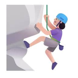 Woman Climbing: Light Skin Tone Microsoft 3D Fluent