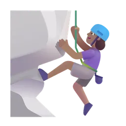 Woman Climbing: Medium Skin Tone Microsoft 3D Fluent
