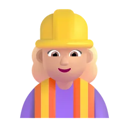 Woman Construction Worker: Medium-Light Skin Tone Microsoft 3D Fluent