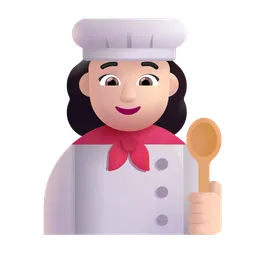 Woman Cook: Light Skin Tone Microsoft 3D Fluent