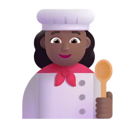 Woman Cook: Medium-Dark Skin Tone Microsoft 3D Fluent