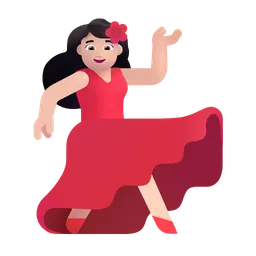 Woman Dancing: Light Skin Tone Microsoft 3D Fluent