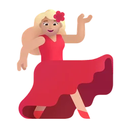 Woman Dancing: Medium-Light Skin Tone Microsoft 3D Fluent