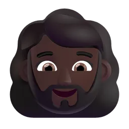 Woman: Dark Skin Tone, Beard Microsoft 3D Fluent