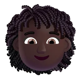 Woman: Dark Skin Tone, Curly Hair Microsoft 3D Fluent