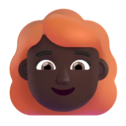 Woman: Dark Skin Tone, Red Hair Microsoft 3D Fluent