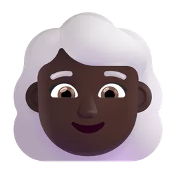 Woman: Dark Skin Tone, White Hair Microsoft 3D Fluent