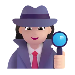 Woman Detective: Light Skin Tone Microsoft 3D Fluent