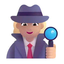 Woman Detective: Medium-Light Skin Tone Microsoft 3D Fluent