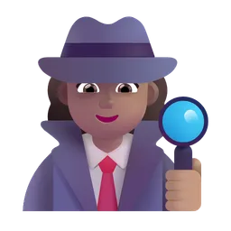 Woman Detective: Medium Skin Tone Microsoft 3D Fluent
