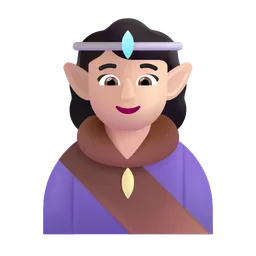 Woman Elf: Light Skin Tone Microsoft 3D Fluent