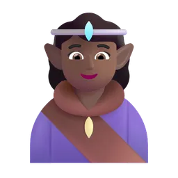 Woman Elf: Medium-Dark Skin Tone Microsoft 3D Fluent