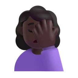 Woman Facepalming: Dark Skin Tone Microsoft 3D Fluent