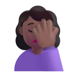 Woman Facepalming: Medium-Dark Skin Tone Microsoft 3D Fluent