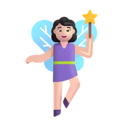 Woman Fairy: Light Skin Tone Microsoft 3D Fluent