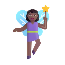 Woman Fairy: Medium-Dark Skin Tone Microsoft 3D Fluent