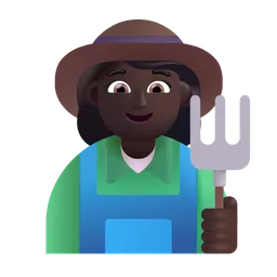 여성 농부: 어두운 피부 톤 Microsoft 3D Fluent