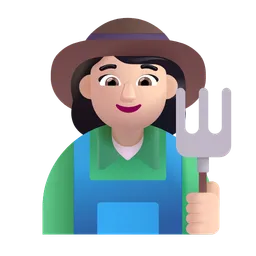 Woman Farmer: Light Skin Tone Microsoft 3D Fluent