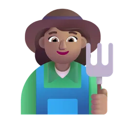Woman Farmer: Medium Skin Tone Microsoft 3D Fluent