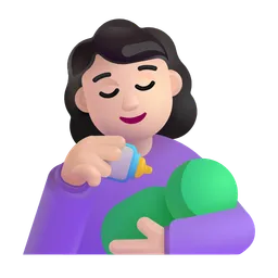 Woman Feeding Baby: Light Skin Tone Microsoft 3D Fluent