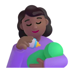 Woman Feeding Baby: Medium-Dark Skin Tone Microsoft 3D Fluent