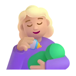 Woman Feeding Baby: Medium-Light Skin Tone Microsoft 3D Fluent