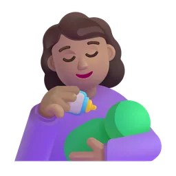 Woman Feeding Baby: Medium Skin Tone Microsoft 3D Fluent