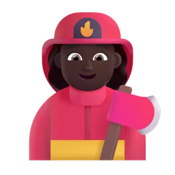 Woman Firefighter: Dark Skin Tone Microsoft 3D Fluent