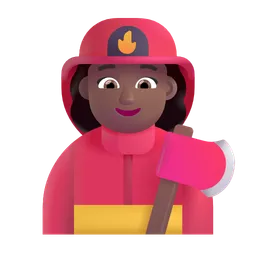 Woman Firefighter: Medium-Dark Skin Tone Microsoft 3D Fluent