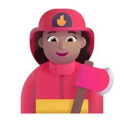 Woman Firefighter: Medium Skin Tone Microsoft 3D Fluent