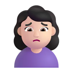 Woman Frowning: Light Skin Tone Microsoft 3D Fluent