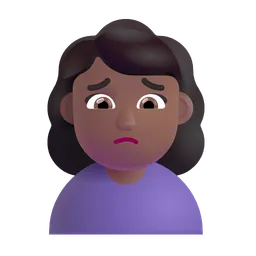 Woman Frowning: Medium-Dark Skin Tone Microsoft 3D Fluent