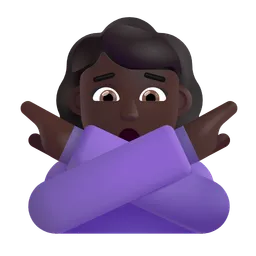 Woman Gesturing No: Dark Skin Tone Microsoft 3D Fluent