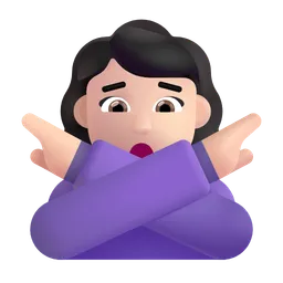 Woman Gesturing No: Light Skin Tone Microsoft 3D Fluent