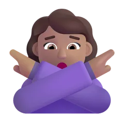 Woman Gesturing No: Medium Skin Tone Microsoft 3D Fluent