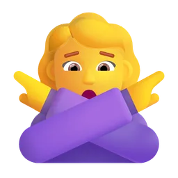 아니오 제스처를 취하는 여성 Microsoft 3D Fluent