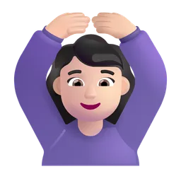 OK 제스처를 취하는 여성: 밝은 피부 톤 Microsoft 3D Fluent