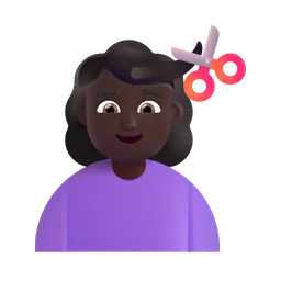 머리를 자르는 여성: 어두운 피부 톤 Microsoft 3D Fluent