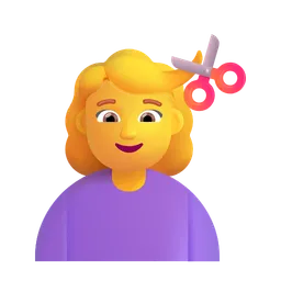 머리를 자르는 여성 Microsoft 3D Fluent