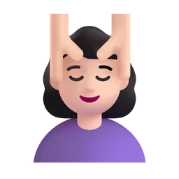 Woman Getting Massage: Light Skin Tone Microsoft 3D Fluent