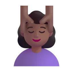Woman Getting Massage: Medium-Dark Skin Tone Microsoft 3D Fluent