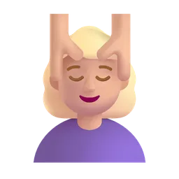 Woman Getting Massage: Medium-Light Skin Tone Microsoft 3D Fluent