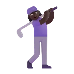 Woman Golfing: Dark Skin Tone Microsoft 3D Fluent